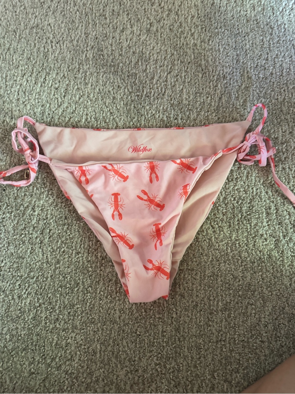 Wildfox Pink Lobster Side-Tie Swim Bottoms